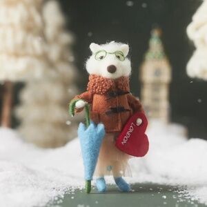 NWT Anthropologie Travel Fox London  Christmas Ornament  Felt